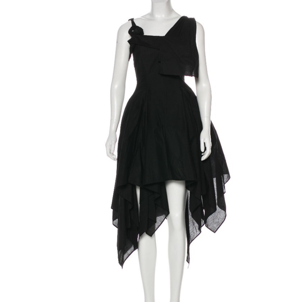 Yohji Yamamoto Asymmetrical A-Line Black Dress - Picture 1 of 3